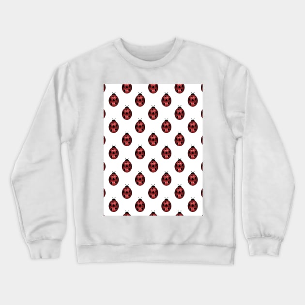 Sparkling red sparkles Ladybird Ladybug pattern White Crewneck Sweatshirt by PLdesign